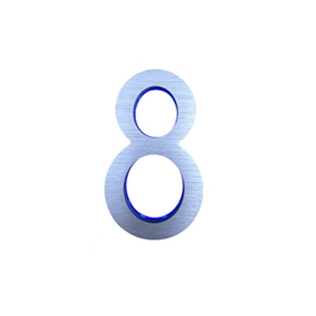Modern Illuminated House Numbers Blue by Luxello LED Signage
